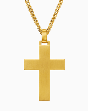 Collier Croix Plaque gravée Pendentif Mat
