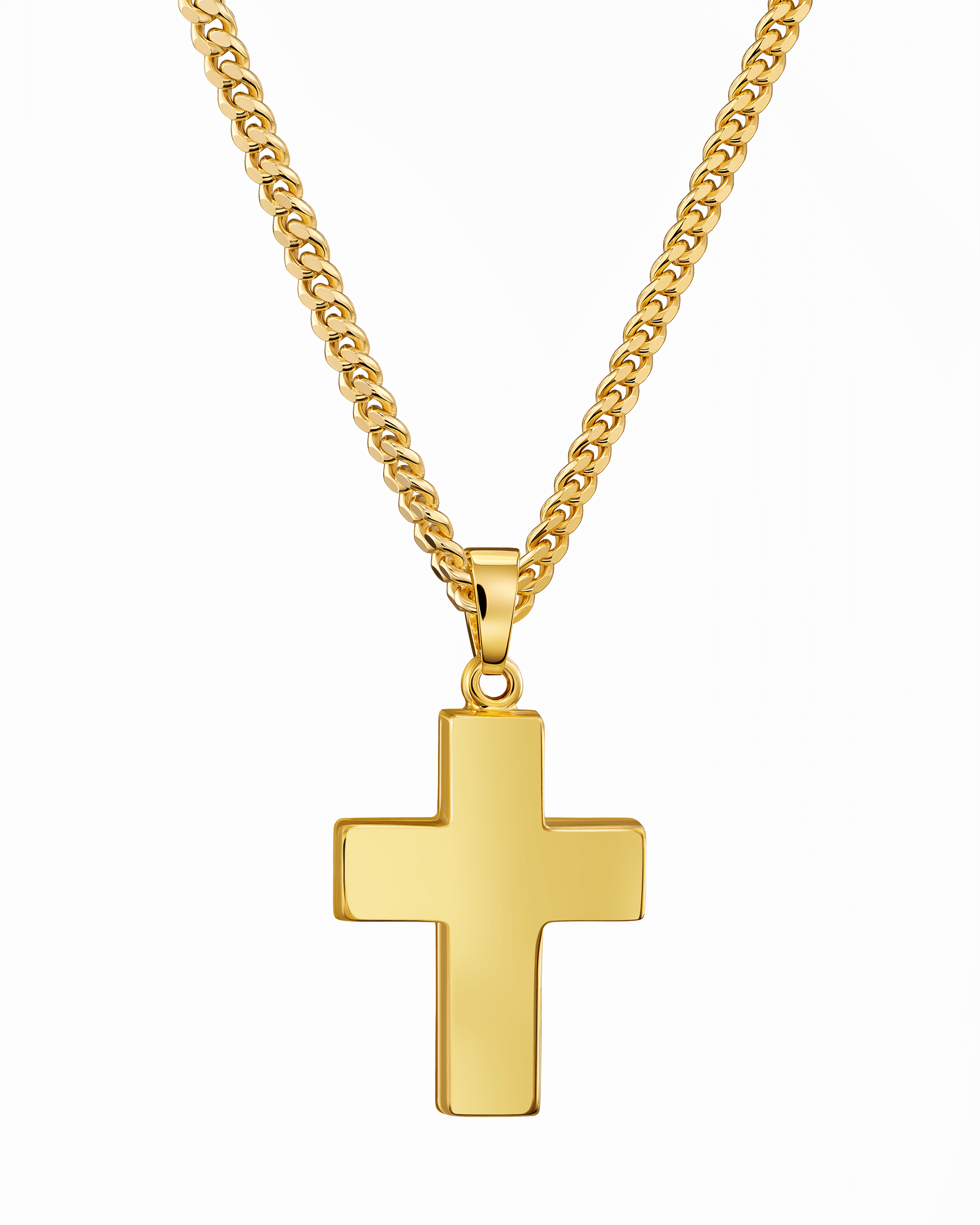 Collier Croix Plaque de gravure Pendentif Poli