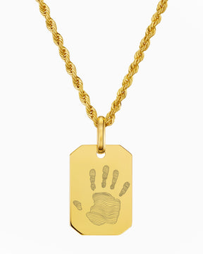 Empreinte de la main Plaques à graver Collier Pendentif Octogone