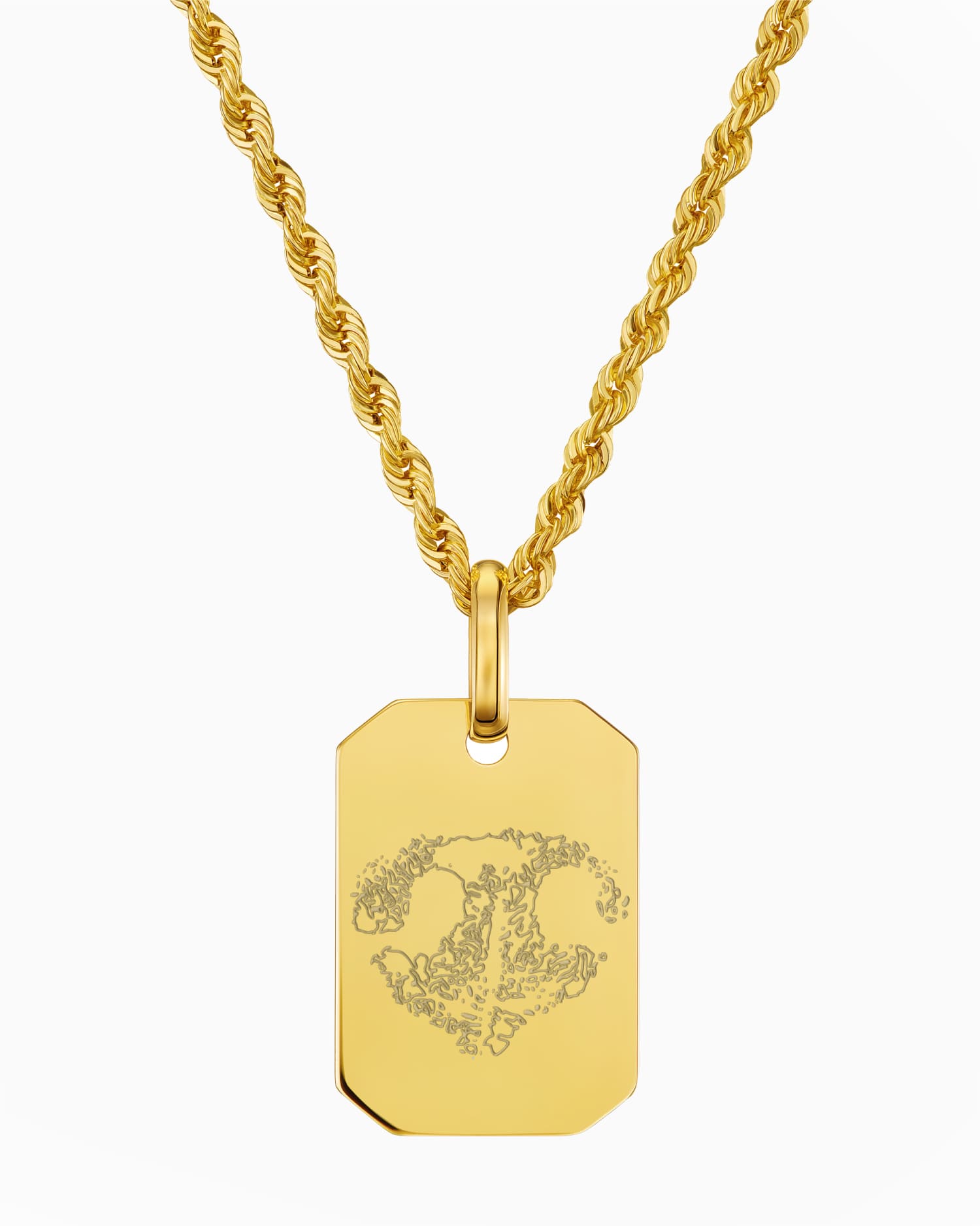 Empreinte nasale Plaques à graver Collier Pendentif Octogone