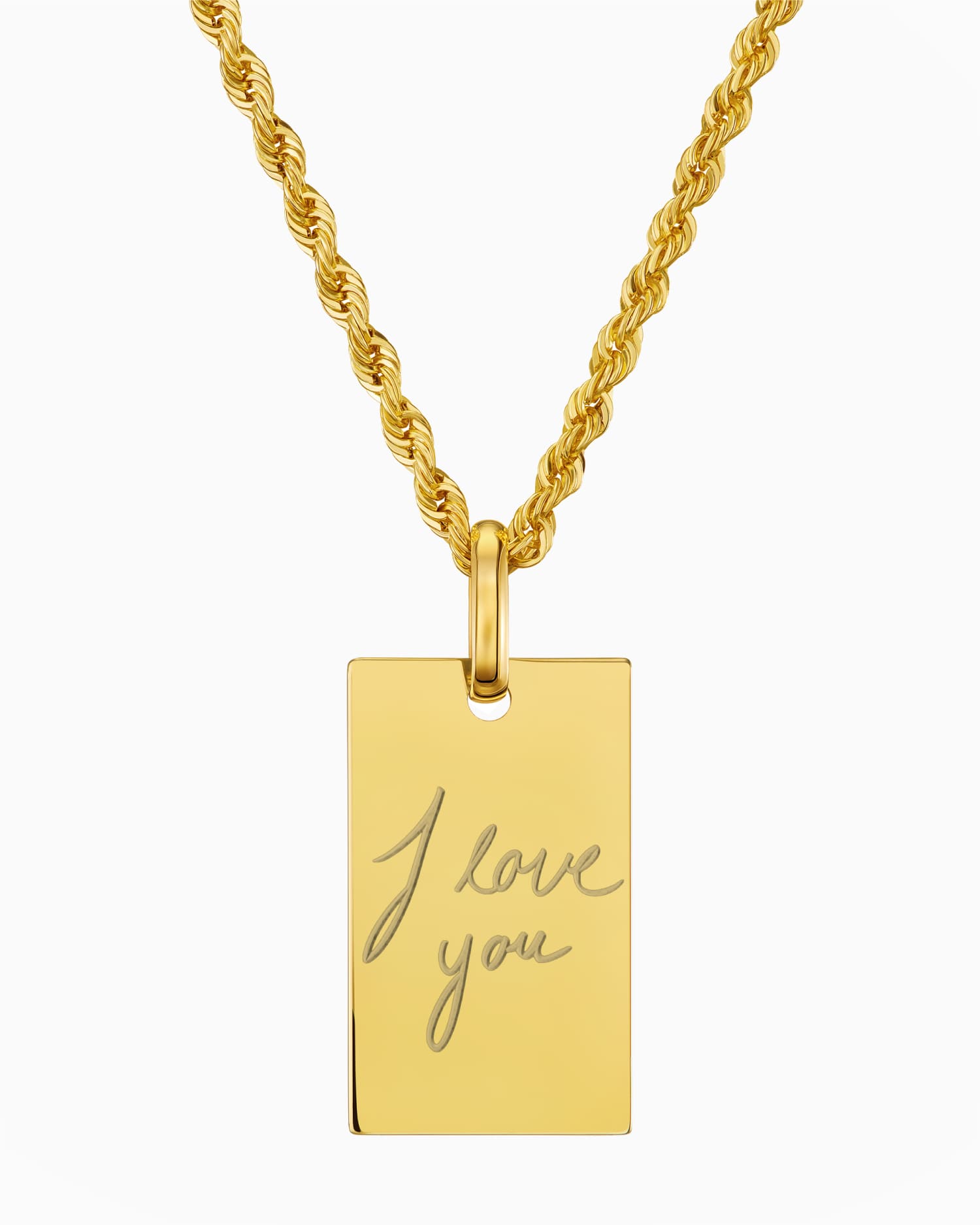 Handwriting Upload Plaques à graver Collier Pendentif Rectangle