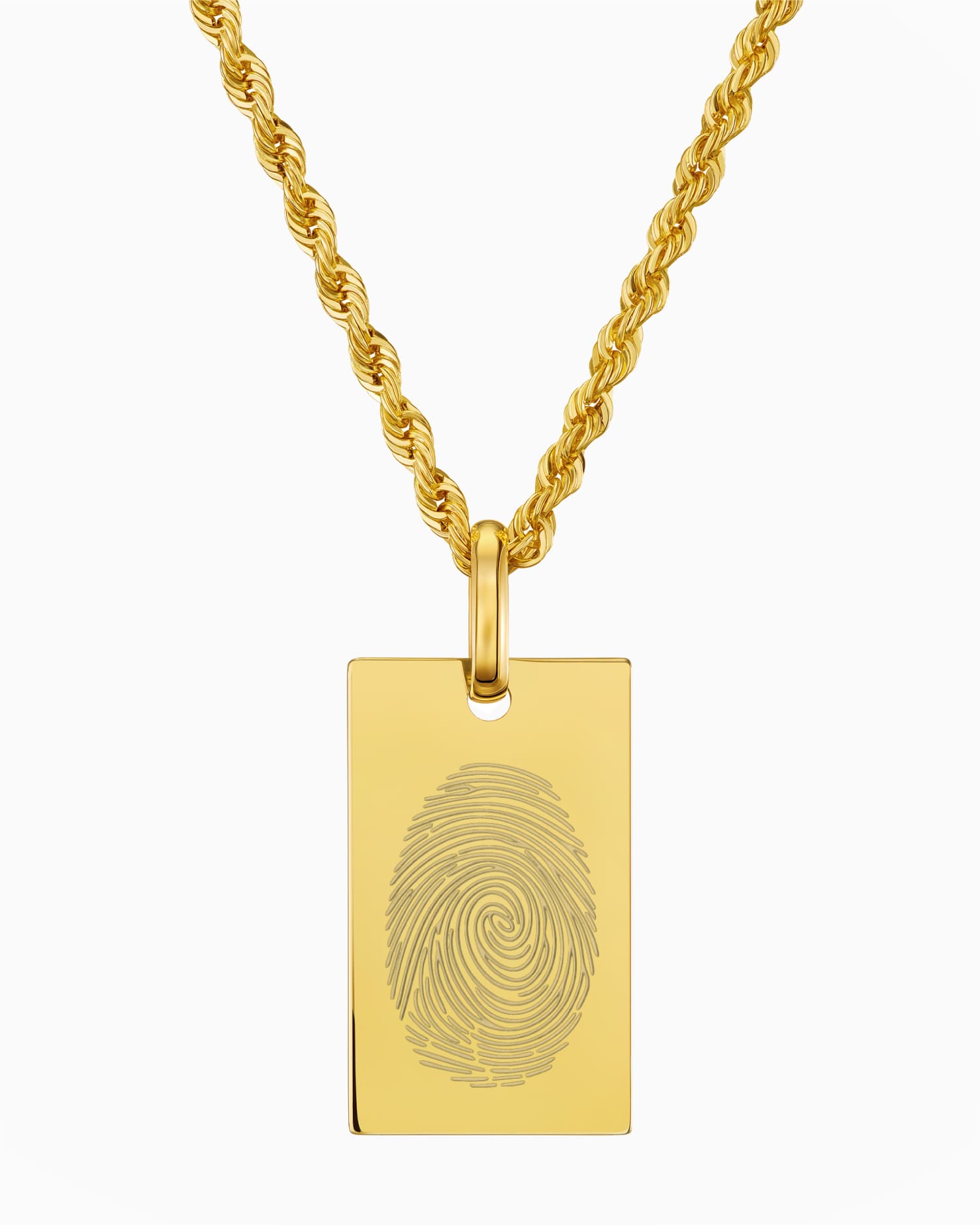 Empreintes digitales Plaques à graver Collier Pendentif Rectangle