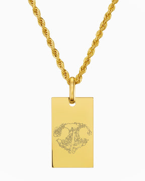 Empreinte nasale Plaques à graver Collier Pendentif Rectangle