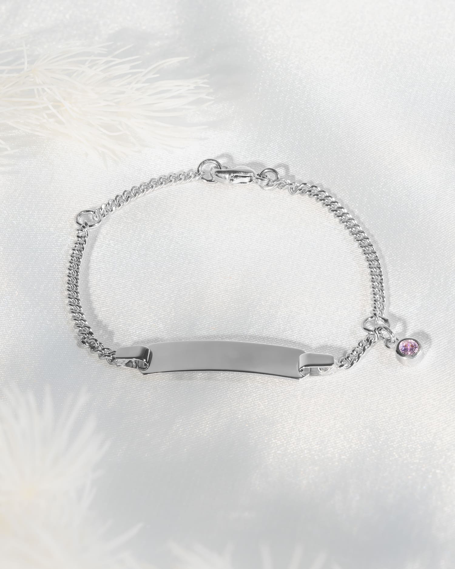 Bracelet à gravure Plaque à gravure Zirconia Rose