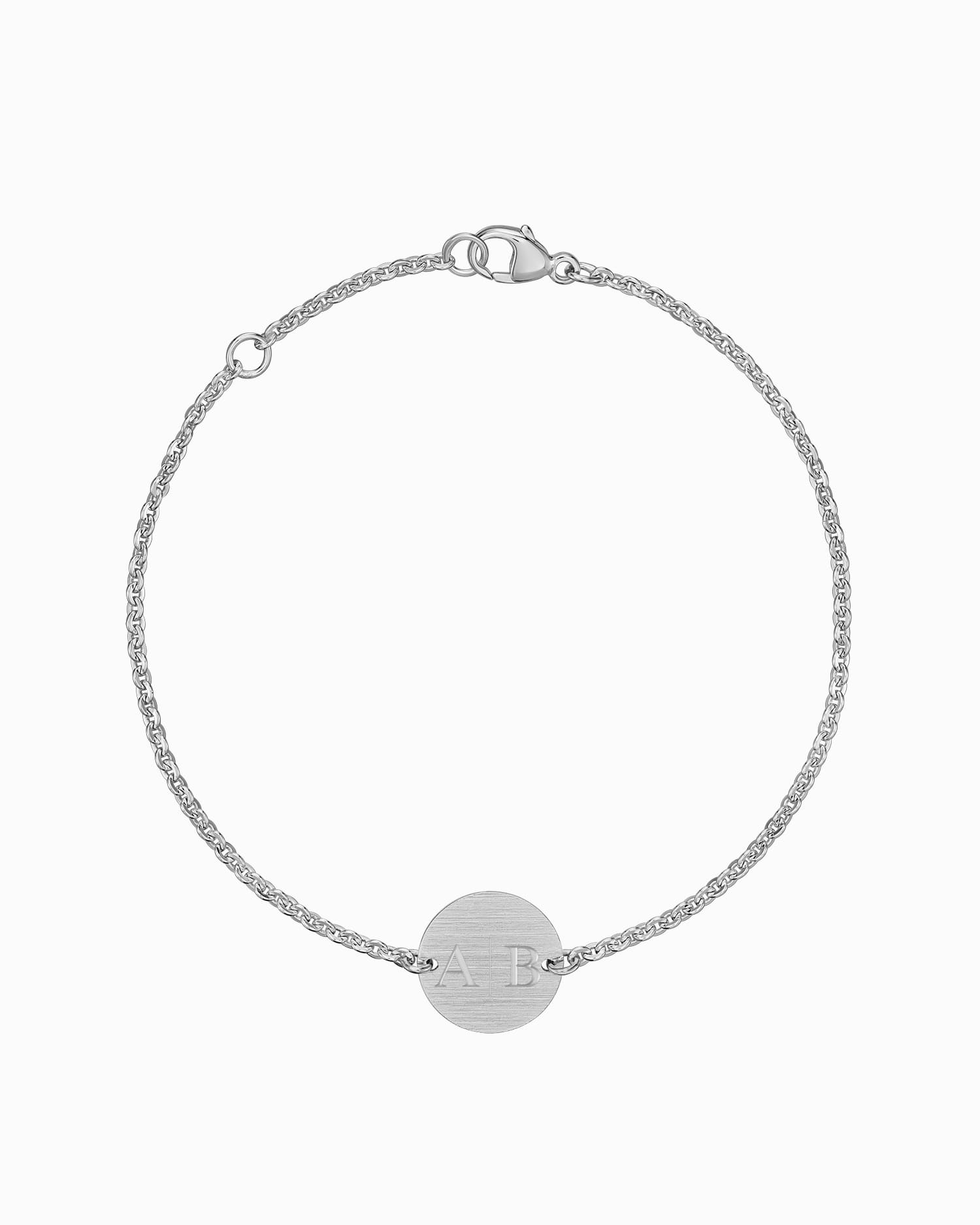 Bracelet de gravure d'initiales Plaque de gravure ronde