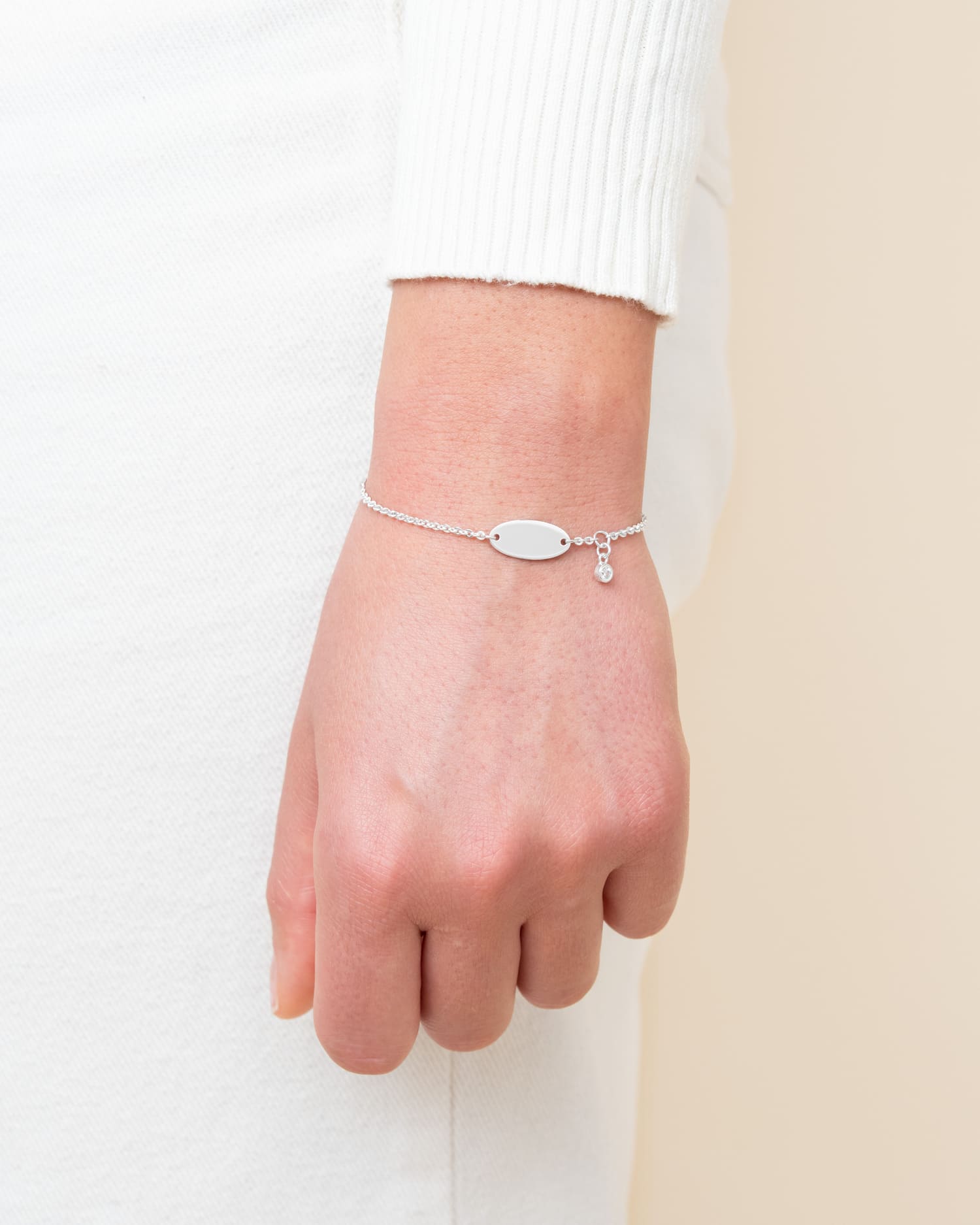 Signe du zodiaque bracelet à gravure plaque de gravure ovale zirconium