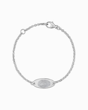 Bracelet de gravure d'empreintes digitales Plaque de gravure ovale Zirconia