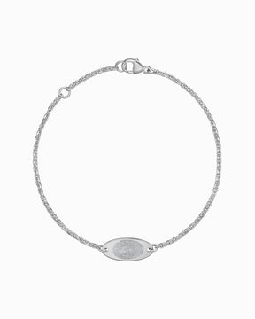 Bracelet de gravure d'empreintes digitales Plaque de gravure ovale Zirconia
