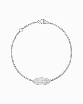 Coordonnées Bracelet à graver Plaque à graver Ovale Zirconia
