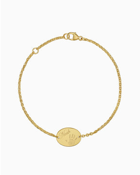 Bracelet de gravure d'empreinte de main Plaque de gravure ovale