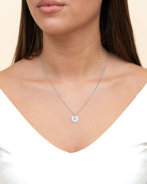 Plaques gravées Pendentif Collier Zirconia 12mm