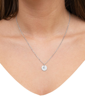 Plaques gravées Pendentif Collier Zirconia 12mm