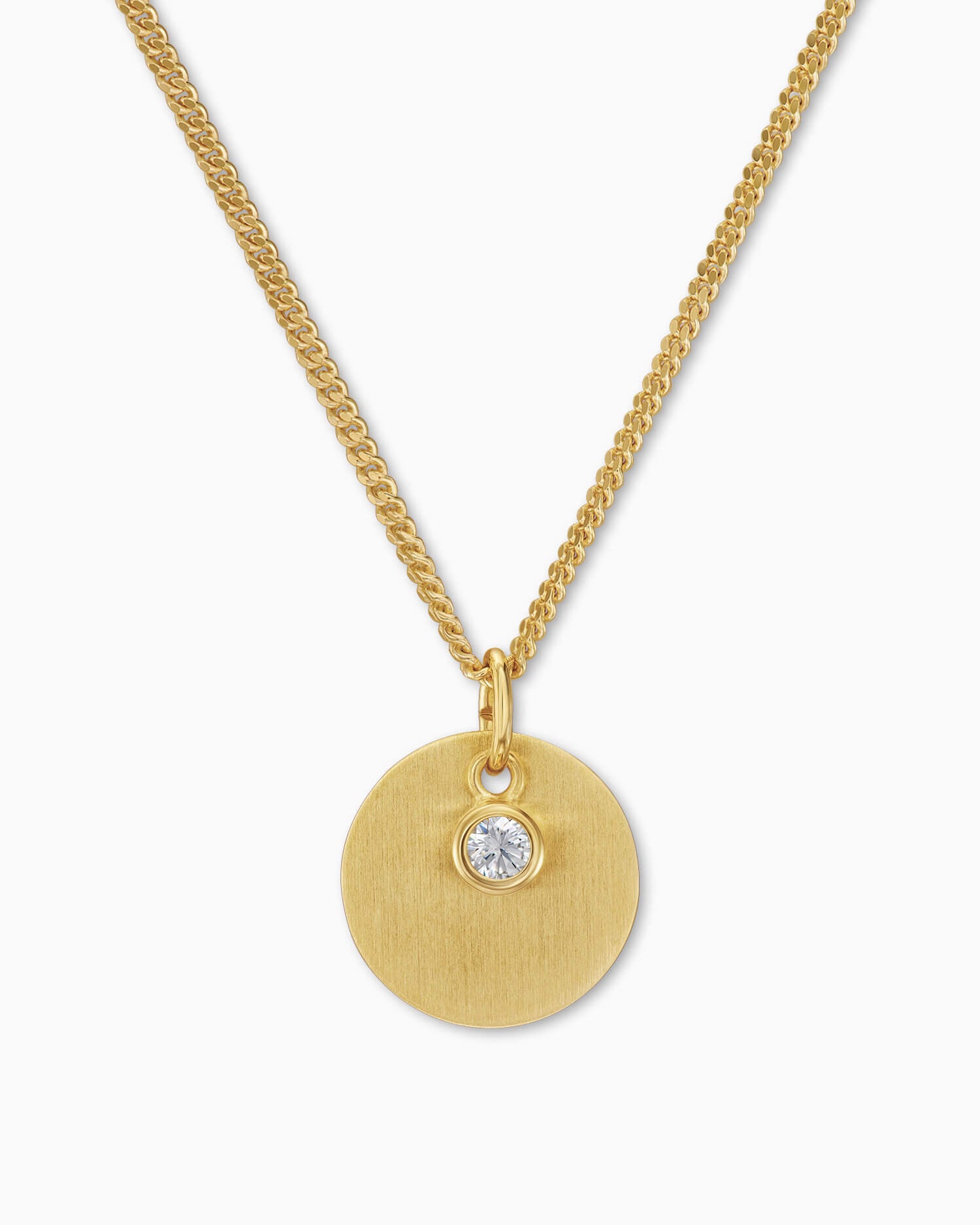Plaques gravées Pendentif Collier Zirconia 12mm