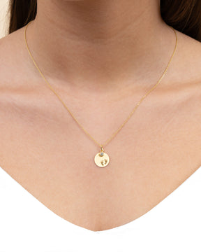Plaques gravées Pendentif Collier Pieds de bébé Zirconia 12mm
