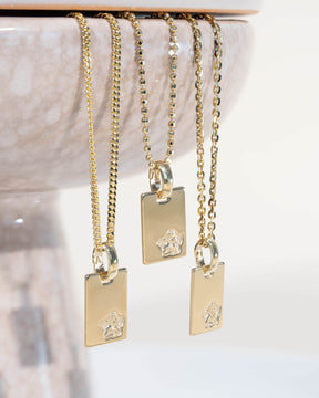 Plaques gravées Pendentif Collier Ange gardien