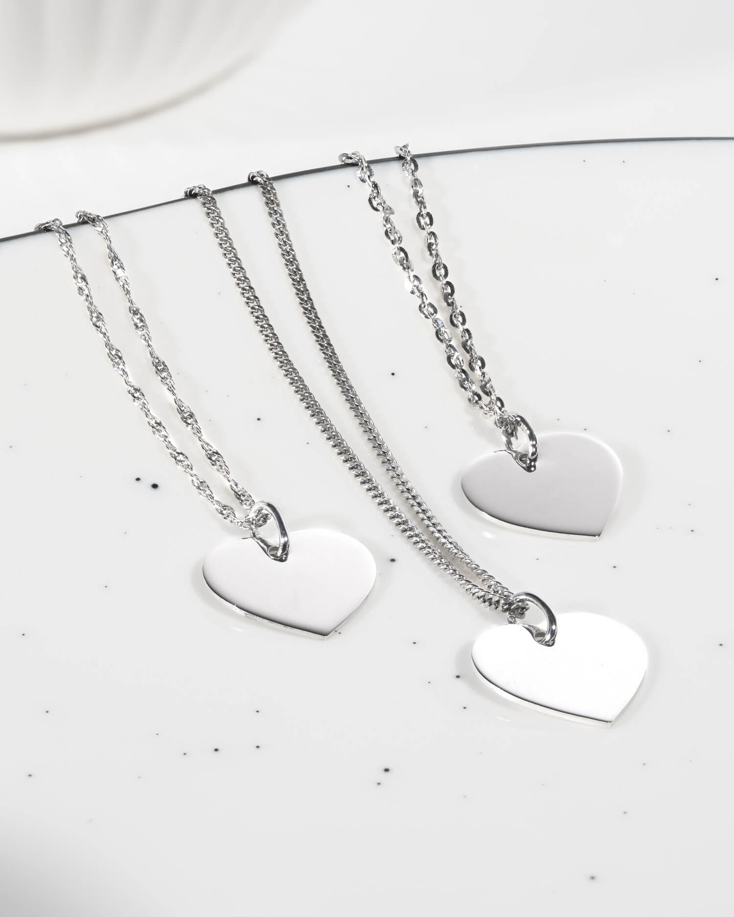 Initiales Cœur Collier Plaque de gravure Pendentif 13mm