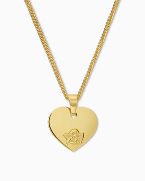 Plaques gravées Pendentif Collier Cœur Ange gardien