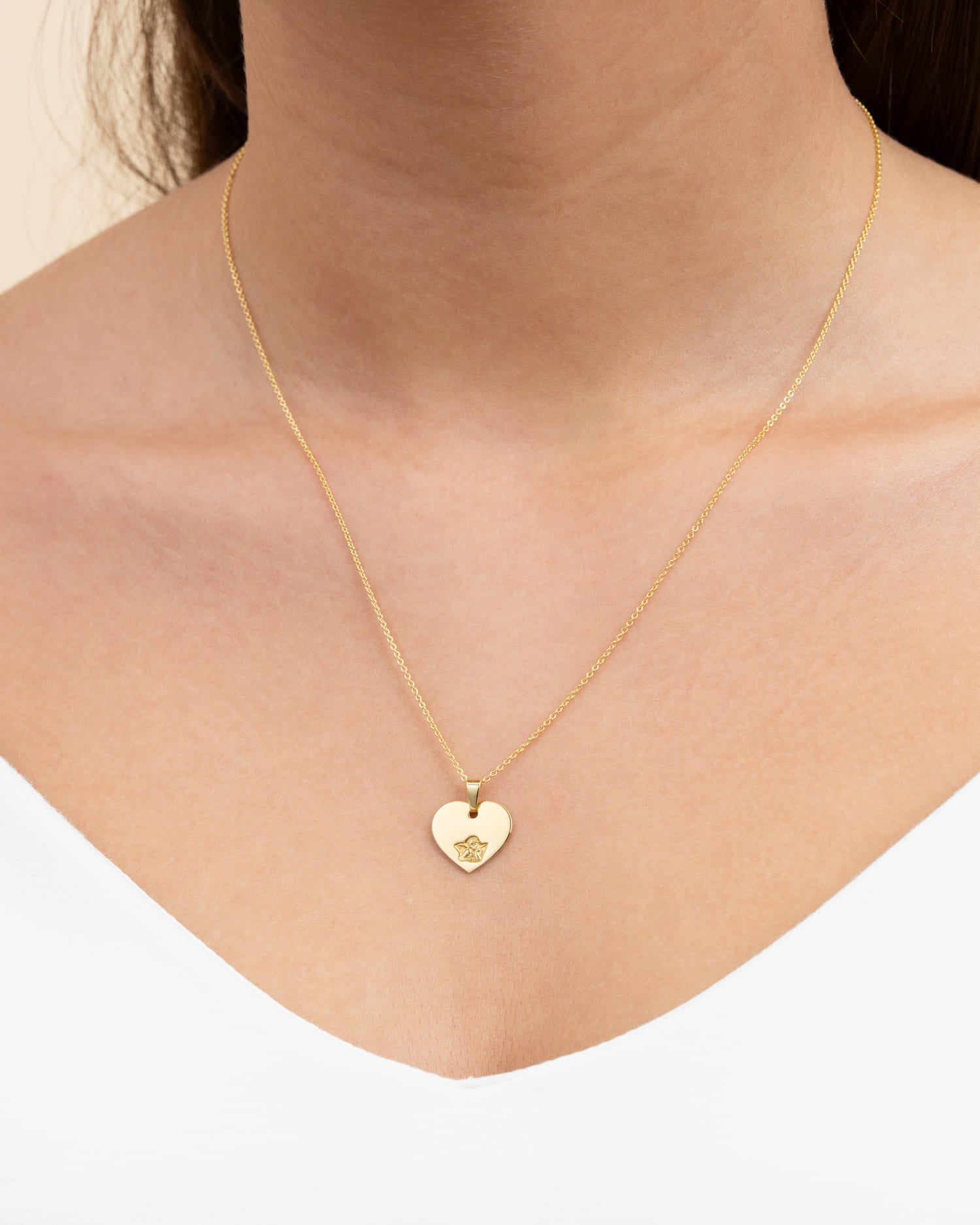 Plaques gravées Pendentif Collier Cœur Ange gardien