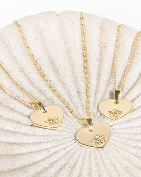Plaques gravées Pendentif Collier Cœur Ange gardien