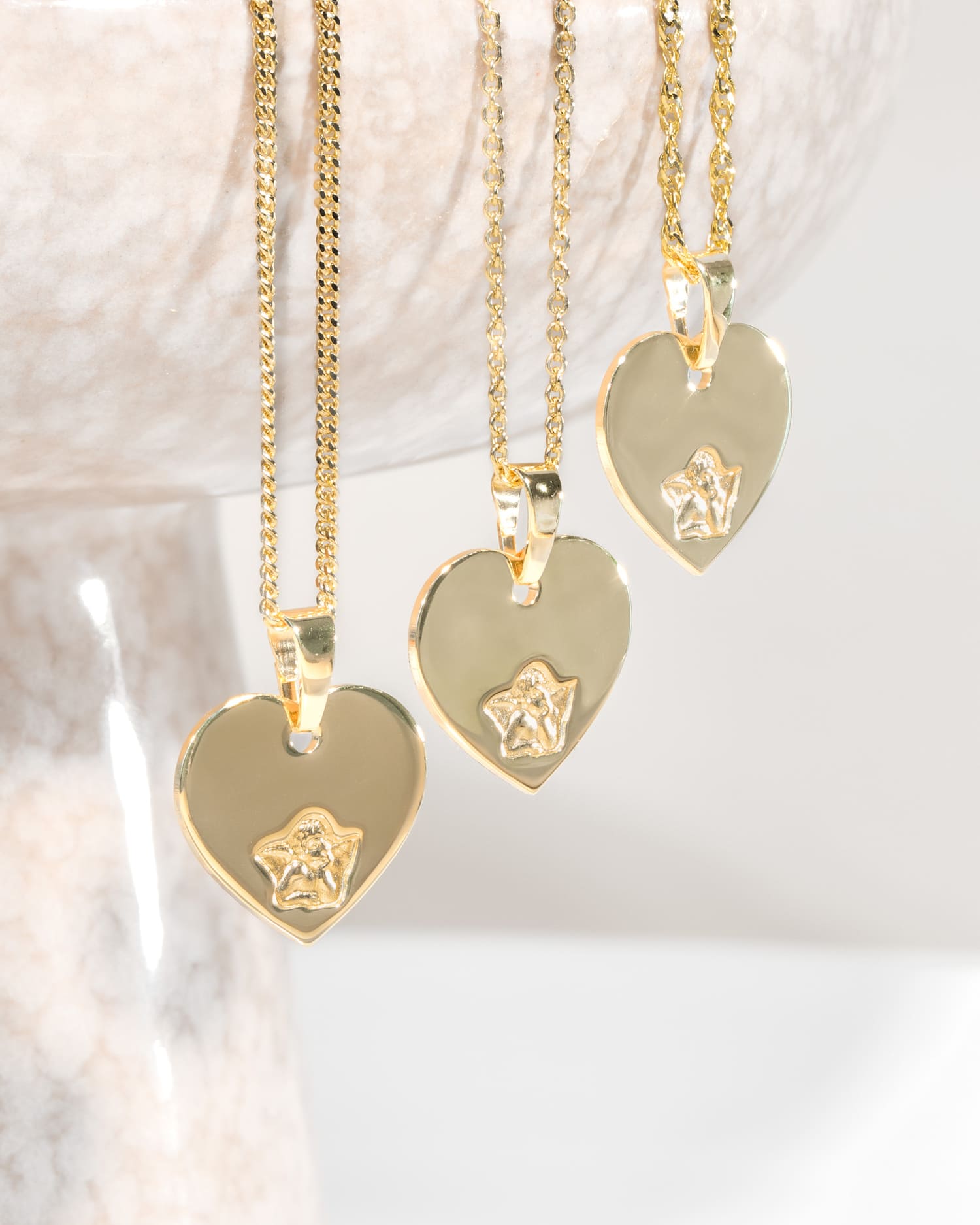 Plaques gravées Pendentif Collier Cœur Ange gardien