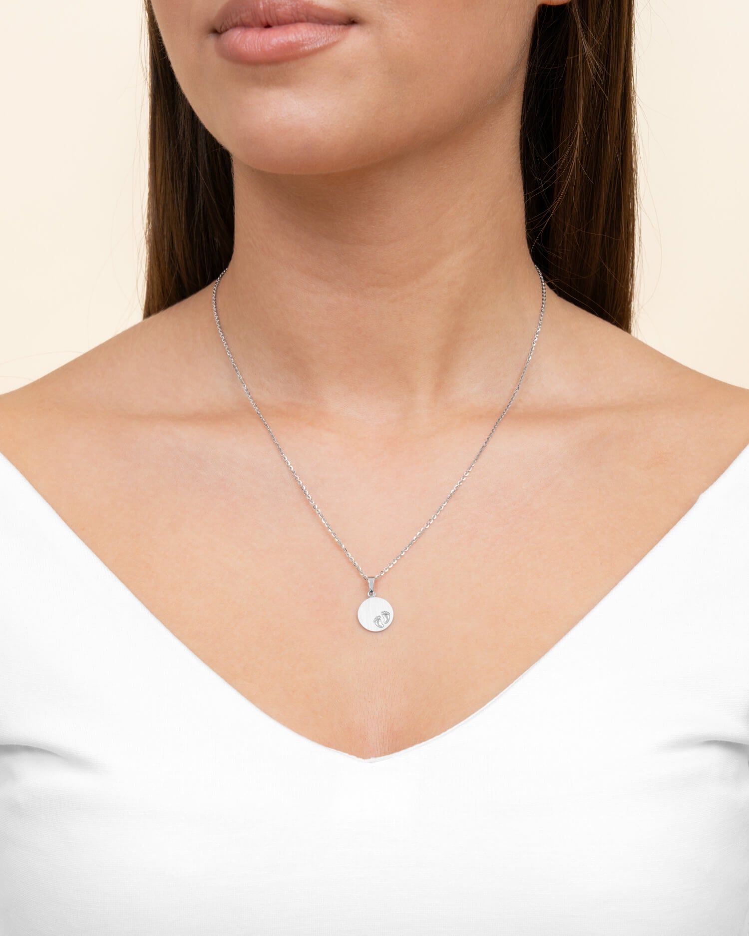 Plaques à graver Pendentif Collier Pieds de bébé 12mm