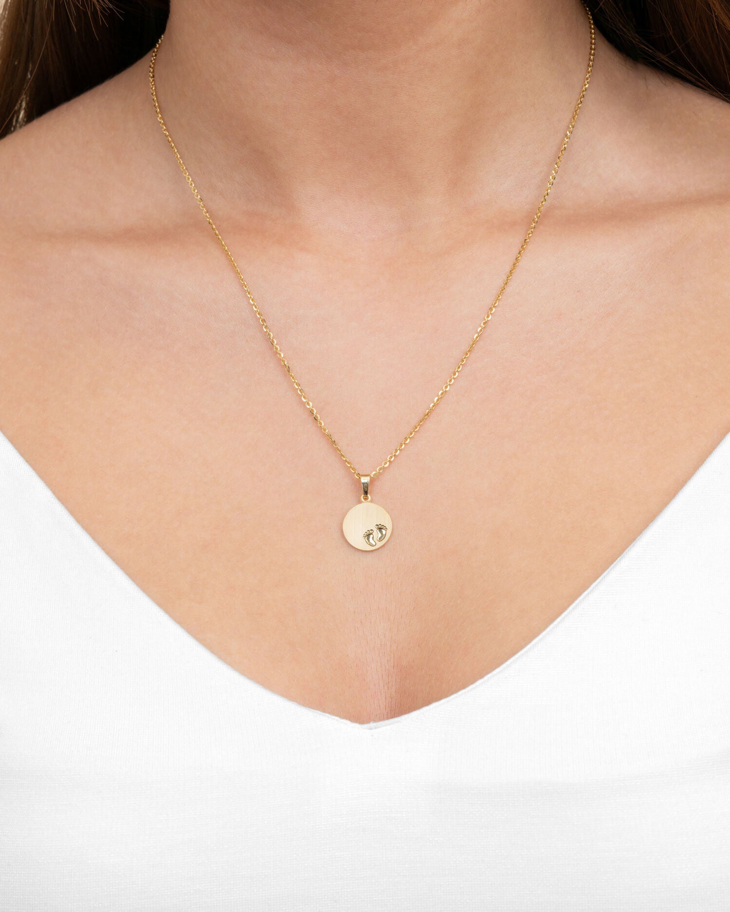 Plaques à graver Pendentif Collier Pieds de bébé 12mm