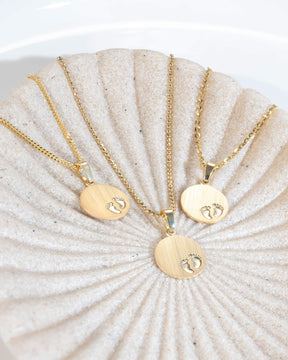 Plaques à graver Pendentif Collier Pieds de bébé 12mm