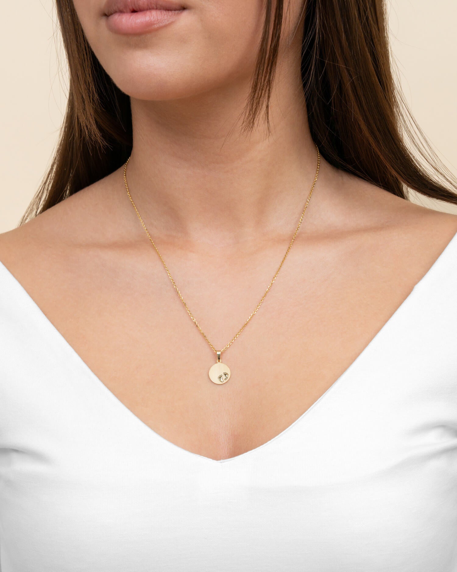 Plaques à graver Pendentif Collier Pieds de bébé 12mm