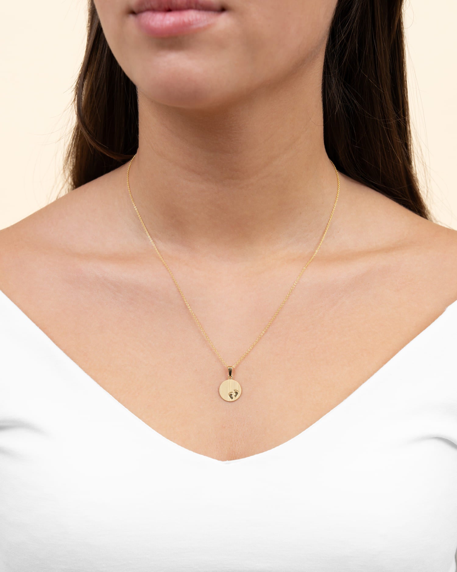 Plaques à graver Pendentif Collier Pieds de bébé 12mm