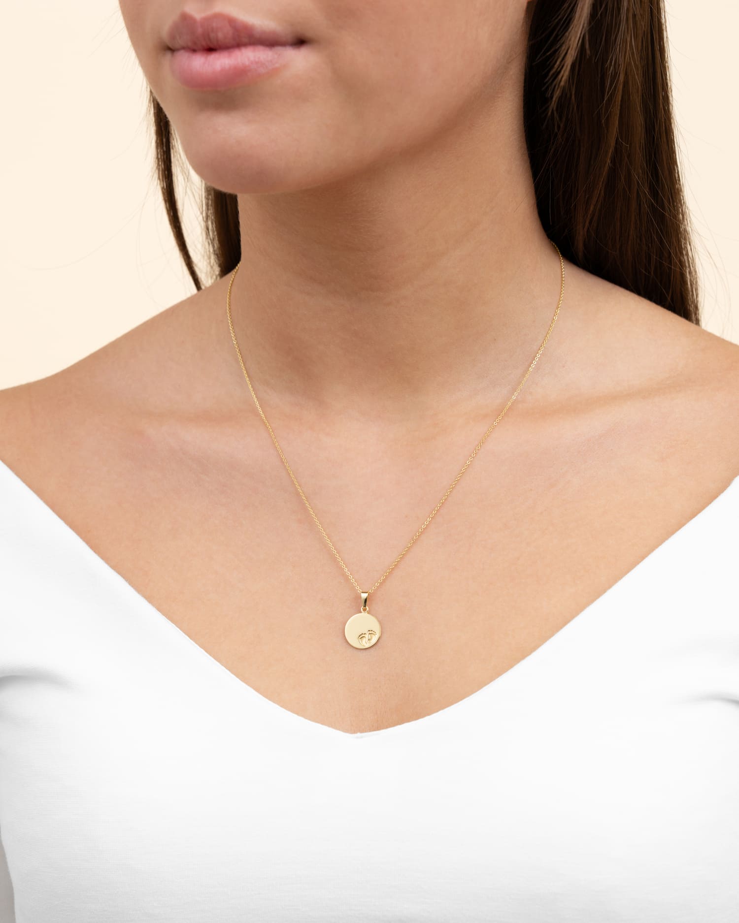 Plaques à graver Pendentif Collier Pieds de bébé 12mm