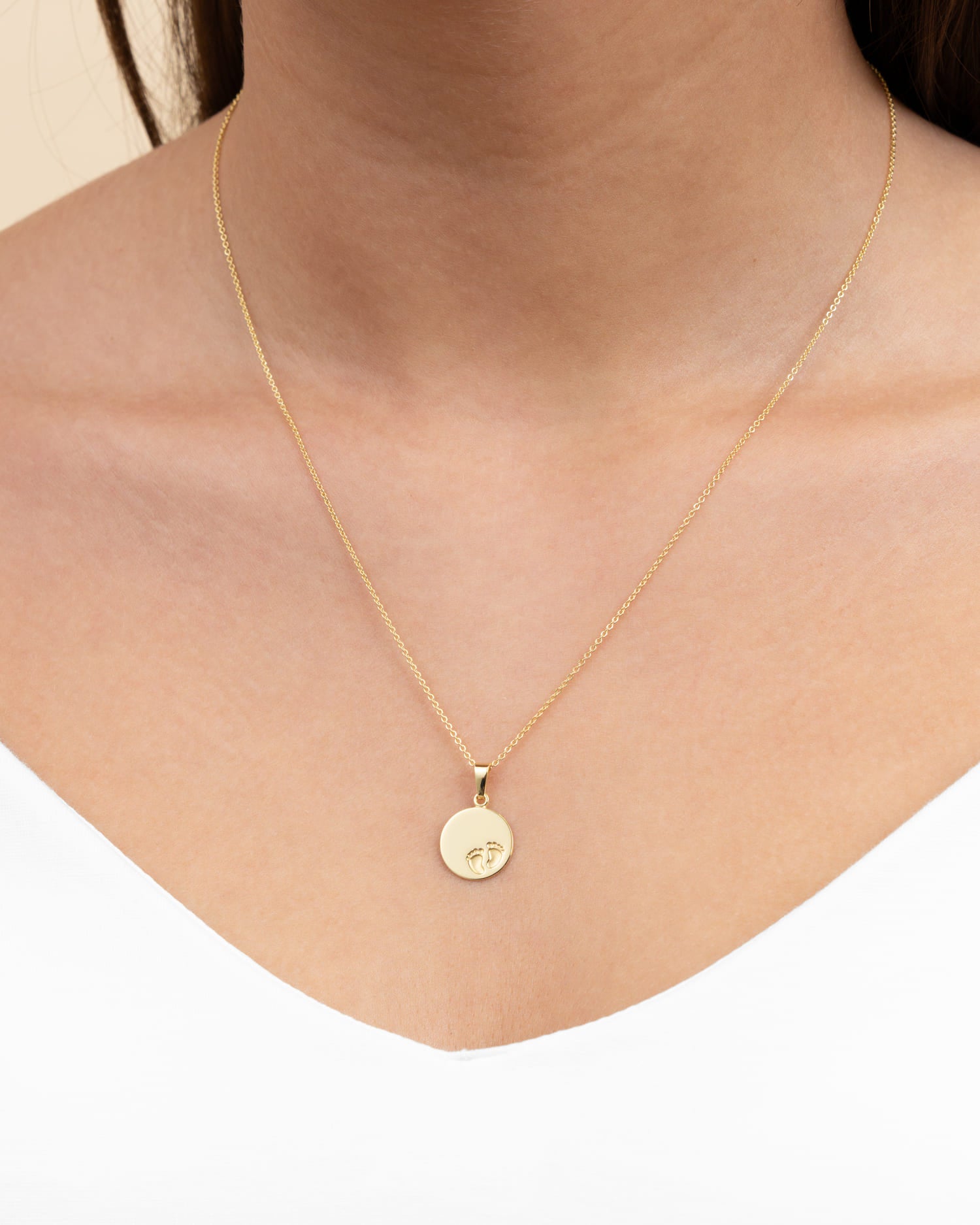 Plaques à graver Pendentif Collier Pieds de bébé 12mm