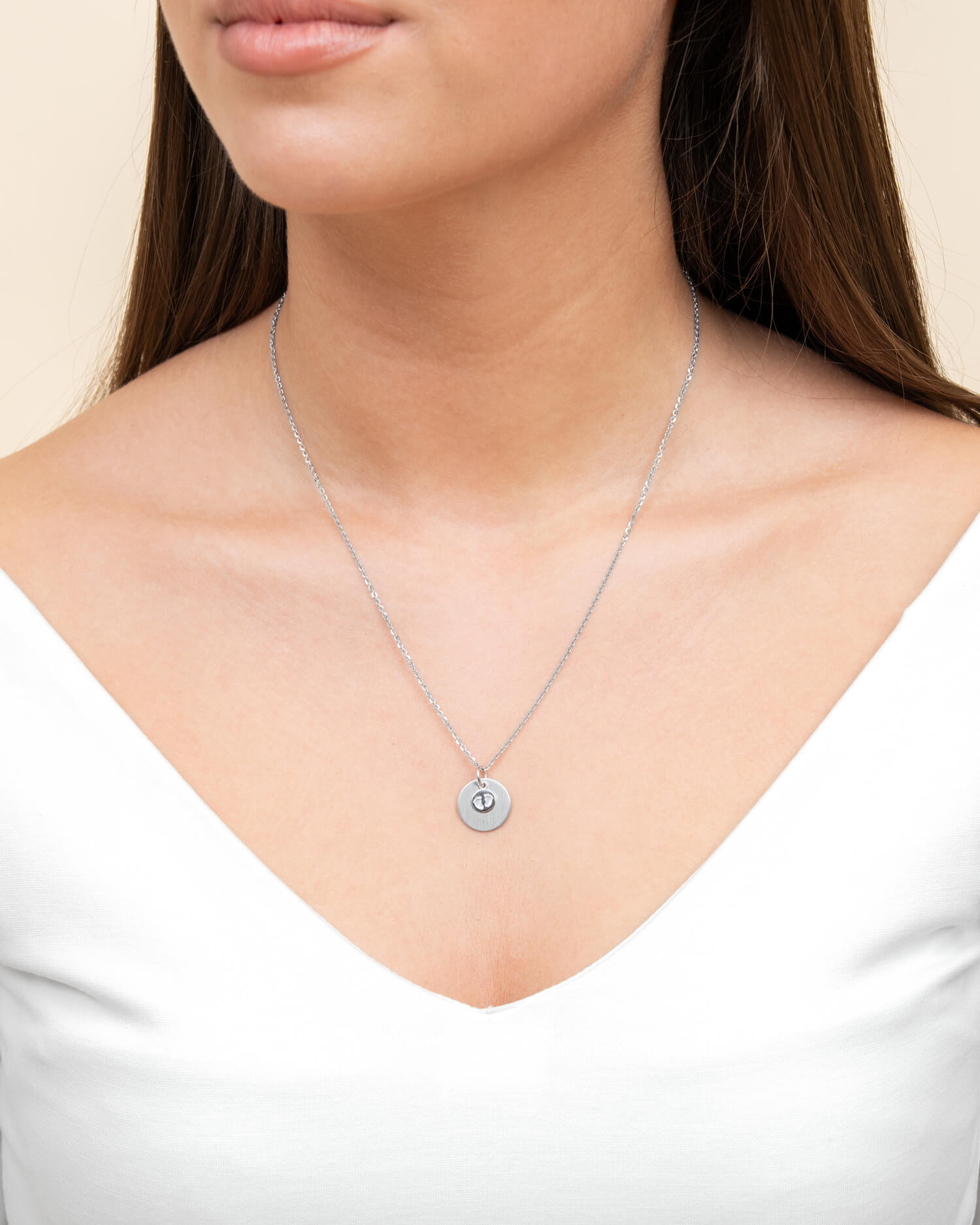 Plaques à graver Pendentif Collier Pieds de bébé 14mm