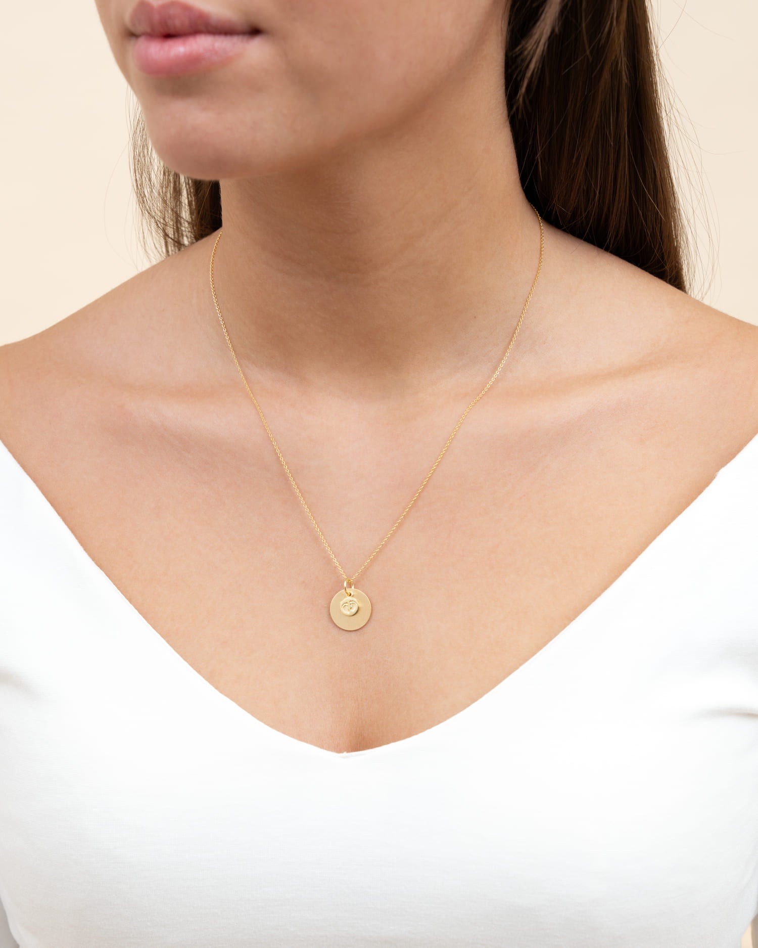 Plaques à graver Pendentif Collier Pieds de bébé 14mm