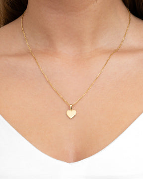 Collier coeur plaque gravure pendentif 10mm