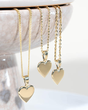 Collier coeur plaque gravure pendentif 10mm
