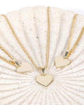 Collier coeur plaque gravure pendentif 10mm