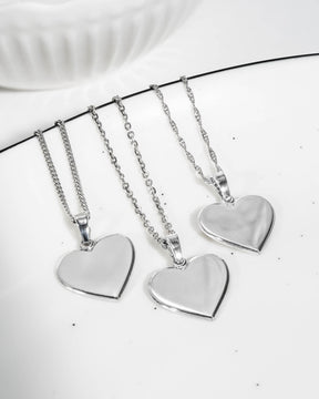 Empreinte de la main Coeur Collier Plaque à graver Pendentif 12mm