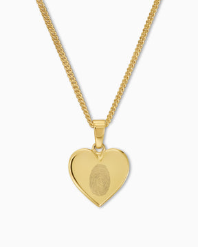 Empreinte digitale Coeur Collier Plaque à graver Pendentif 12mm