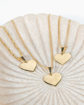 Empreinte de la main Coeur Collier Plaque à graver Pendentif 12mm