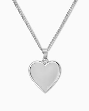 Collier coeur plaque gravure pendentif 15mm
