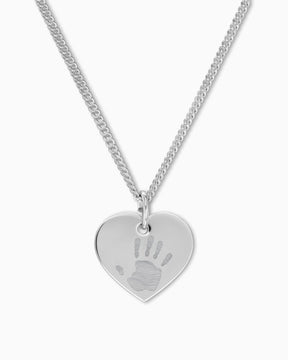 Empreinte de la main Coeur Collier Plaque à graver Pendentif 13mm
