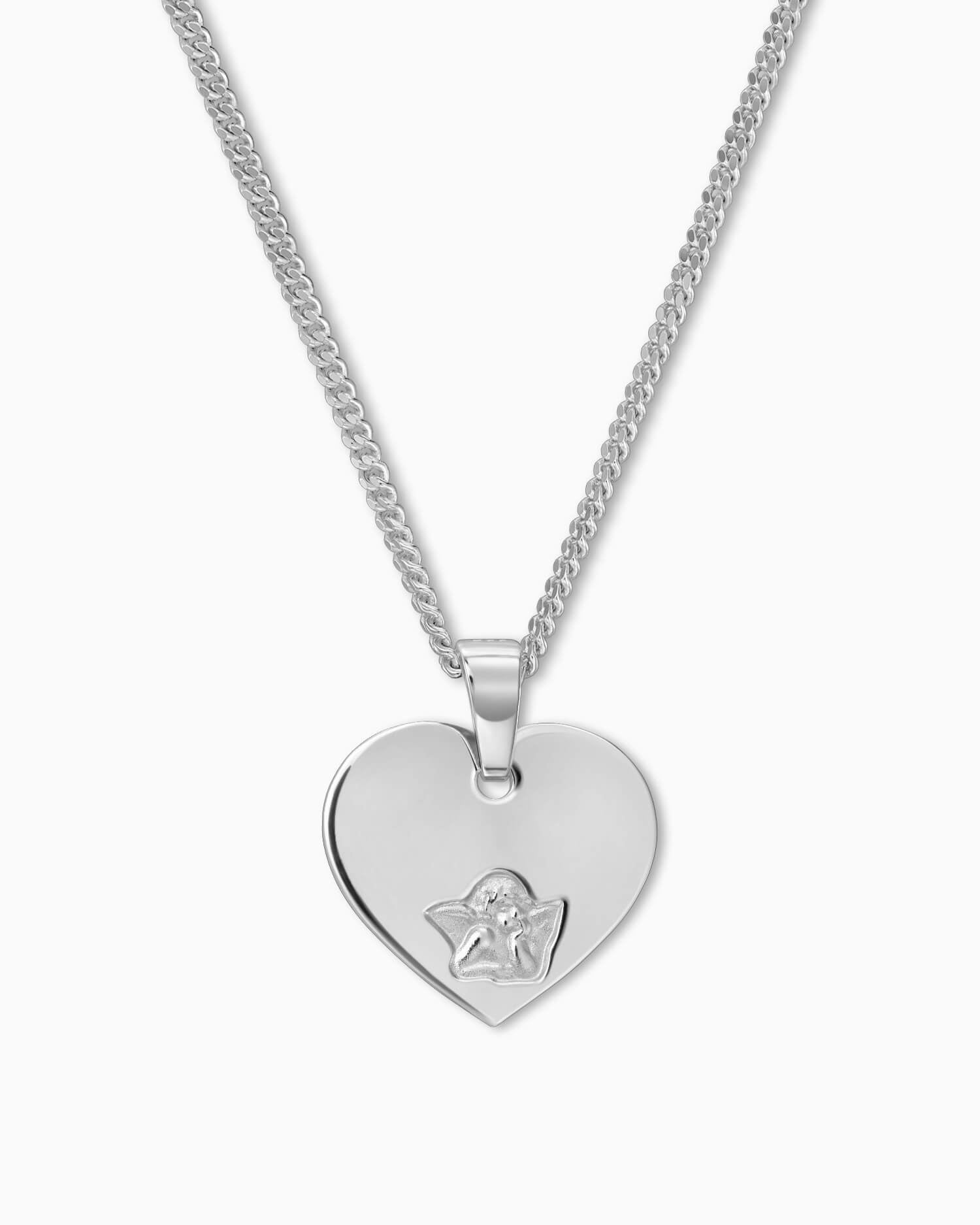 Plaques gravées Pendentif Collier Cœur Ange gardien