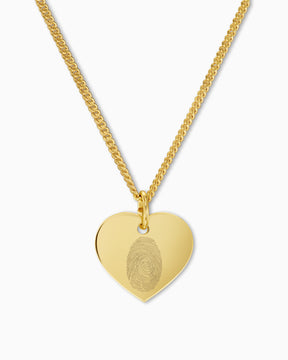 Empreinte digitale Coeur Collier Plaque à graver Pendentif 13mm