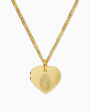 Empreinte digitale Coeur Collier Plaque à graver Pendentif 13mm