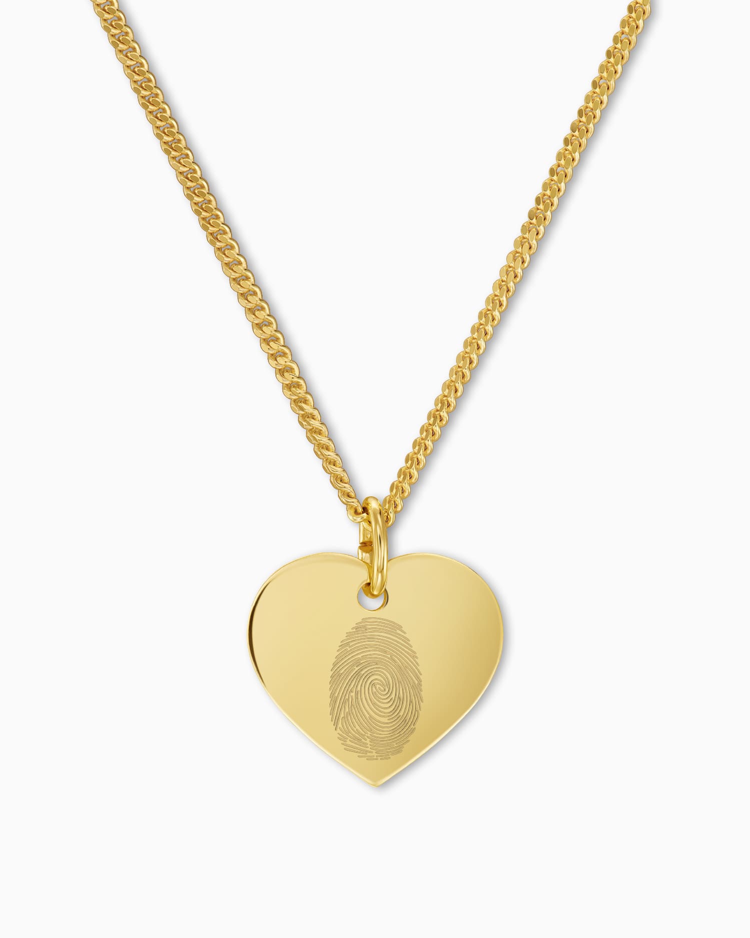 Empreinte digitale Coeur Collier Plaque à graver Pendentif 13mm