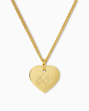 Graphique Uploud Coeur Collier Plaque à graver Pendentif 13mm