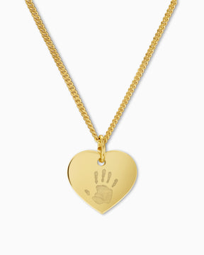 Empreinte de la main Coeur Collier Plaque à graver Pendentif 13mm