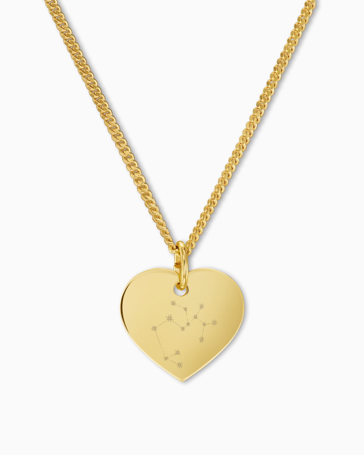 Signe du zodiaque cœur collier plaque gravure pendentif 13mm