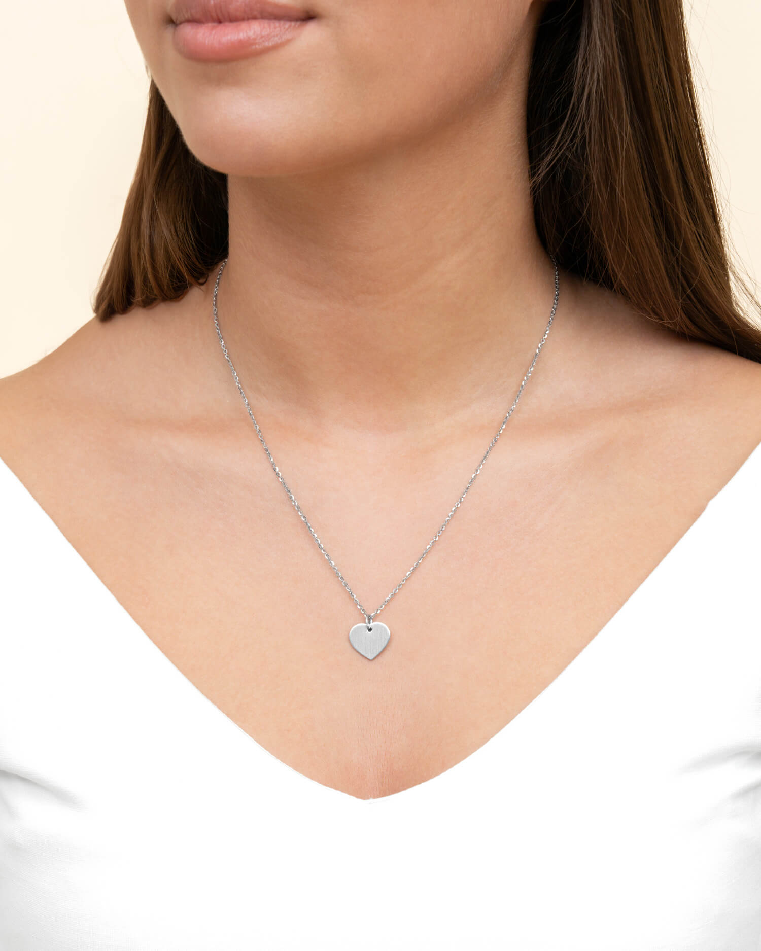 Empreinte de pied Coeur Collier Plaque à graver Pendentif 13mm