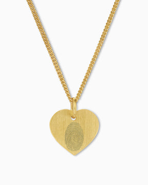Empreinte digitale Coeur Collier Plaque à graver Pendentif 13mm